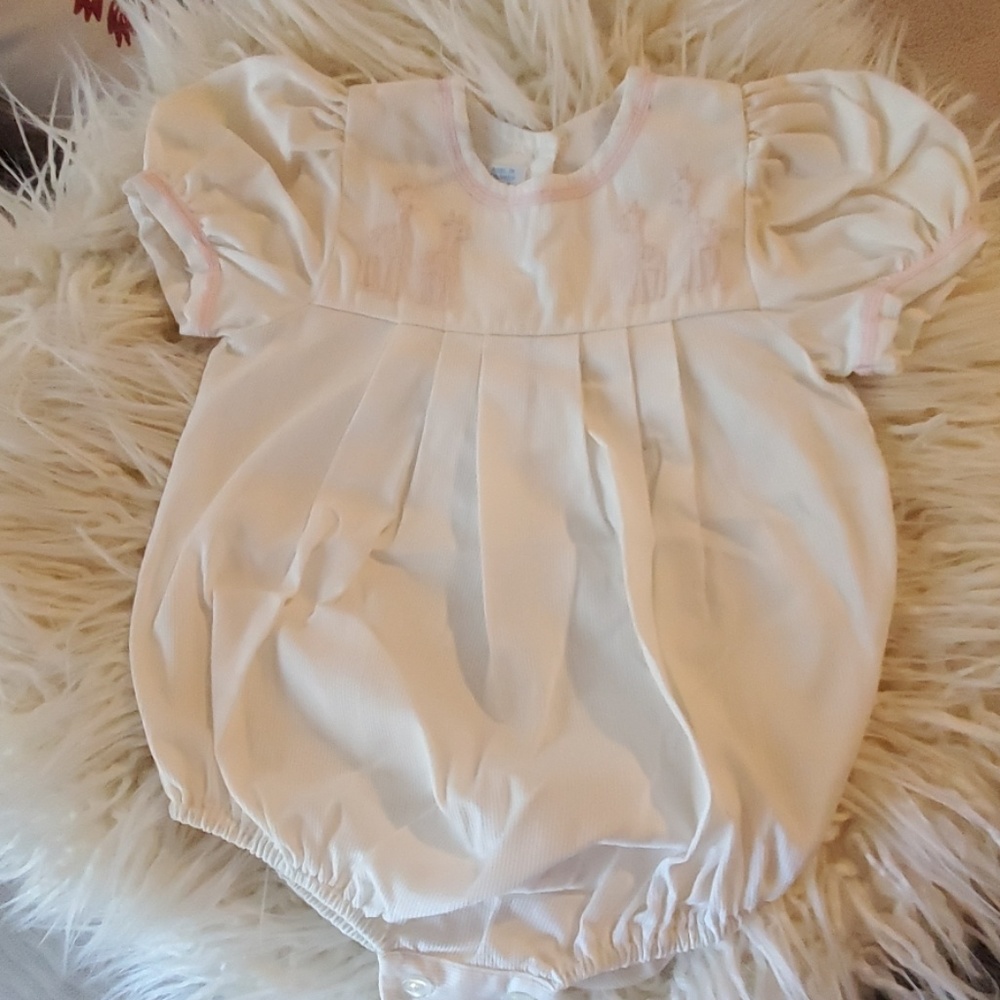 Auroluz Hand Embroidered Newborn Bubble Onesie